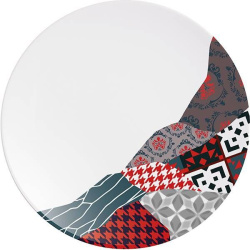 Тарелка мелкая Chef&Sommelier  Fragment Carmin фарфор, белый, красный, D 16 см