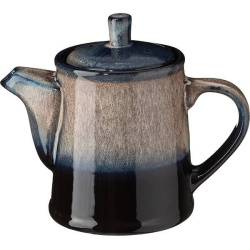Чайник заварочный Борисовская Керамика «Пати»; 0,5л; H14,5см, фарфор ; серый, синий