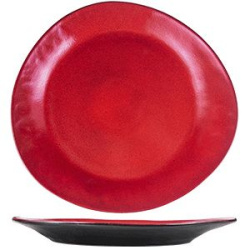 Тарелка Борисовская Керамика «Млечный путь красный»; H3, L32, B29см, фарфор, красный, черный