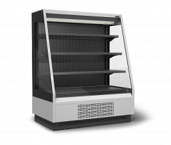 Холодильная горка гастрономическая Carboma F16-08 VM 1,3-2 0030 (Версия 2.0) (9006-9005) боковина металл с зеркалом