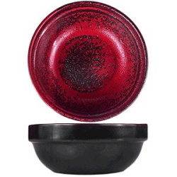 Тарелка Борисовская Керамика «Млечный путь красный» глубокая; 0,6л; D155, H60мм, фарфор, красный, черный