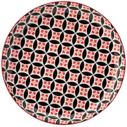 Тарелка Utopia Cadiz фарфор красный, черный, D 200, H 25 мм