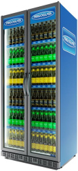 Шкаф холодильный Frigoglass Max 1000 HD (R290) (сер.корпус,бел.кабинет,сер.рамка дв.,2Led,5полок,5ЦД)