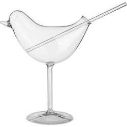 Бокал для коктейля 100% Chef «Птица» стекло. с трубочкой; 200 мл, H 18 см