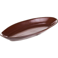 Блюдо Борисовская Керамика «Шоколад» овальное; L28, B11,5см, фарфор, коричневый
