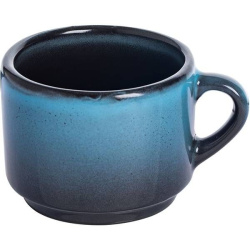 Чашка Борисовская Керамика; 200мл; D80, H65мм, фарфор, черный, голубой