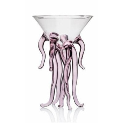 Бокал для коктейля 100% Chef «Медуза»; стекло прозрачное розовое; 200 мл, D 11, H 20 см