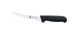 Нож обвалочный Icel SAFE изогнутый (узкое жесткое лезвие с бороздками) черный 170/300 мм.