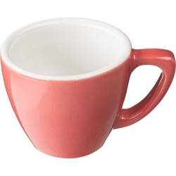 Чашка кофейная Doppio Пур-Амор фарфор 80мл D66/40, H55, L90мм, кораллов., белый