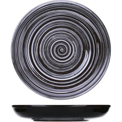 Миска Борисовская Керамика «Маренго»; D18, H3см, керамика, черный, белый