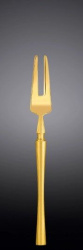 Вилка для улиток Wilmax Diva матово-золотая L 115 мм (на блистере)
