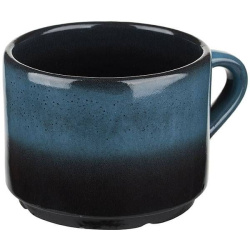 Чашка Борисовская Керамика «Марс»; 350мл; D95, H75см, фарфор, черный, голубой