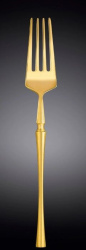 Вилка столовая Wilmax Diva матово-золотая L 205 мм (на блистере)