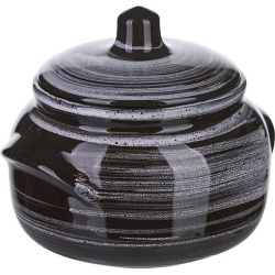Горшочек для запекания Борисовская Керамика «Маренго»; 0,5л; D14см, керамика, черный, серый