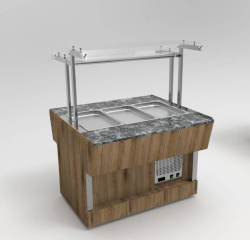 Прилавок холодильный (шведский стол пристенный) Refettorio RС42SP (каменная столешница)(на 3 GN1/1)