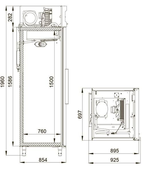 Шкаф холодильный POLAIR CM107-S (R290)
