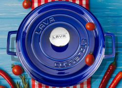 Кастрюля LAVA Premium 6,71 л, D 280 мм, H 135 мм синяя