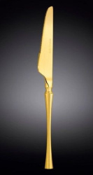 Нож столовый Wilmax Diva матово-золотой L 225 мм (на блистере)