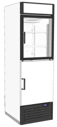 Шкаф морозильный МариХолодМаш Капри 0,5Н(СК) дверь стеклянная сверху, металл снизу