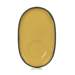 Блюдце REVOL Карактэр h12 мм, 135х83 мм керамика желтый