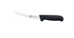Нож обвалочный Icel SAFE изогнутый (узкое лезвие с бороздками) черный 150/290 мм.