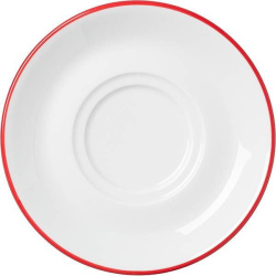 Блюдце G.BENEDIKT Ретро Магс d140 мм с декором фарфор белый, красный