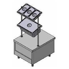 Прилавок для столовых приборов Тулаторгтехника ПС-1, без гастроёмкостей