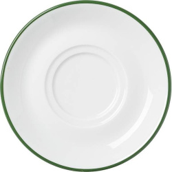 Блюдце G.BENEDIKT Ретро Магс d140 мм с декором фарфор белый, зеленый