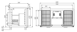 Стол холодильный Carboma T70 M2-1 (2GN/NT) с бортом 9006-2 корпус серый 2 двери