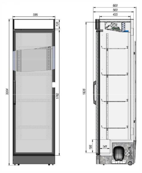 Шкаф холодильный Briskly 4 (RAL 7024)