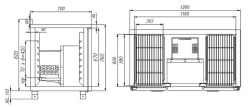 Стол холодильный Carboma T70 M2-1 (2GN/NT) с бортом 9006-2 корпус серый 2 двери