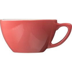 Чашка кофейная Doppio Пур-Амор фарфор 200мл D97/50, H60, L125мм, кораллов., белый