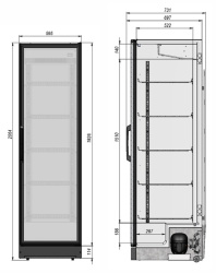 Шкаф холодильный Briskly 5 (RAL 7024) с замком ДУ