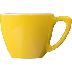 Чашка кофейная Doppio Пур-Амор фарфор 80мл D66/40, H55, L90мм, желт., белый