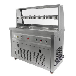 Фризер для жареного мороженого Foodatlas KCB-2Y (контейнеры, стол для топпингов, 2 компрессора)