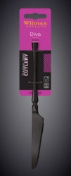 Нож столовый Wilmax Diva матово-черный L 225 мм (на блистере)