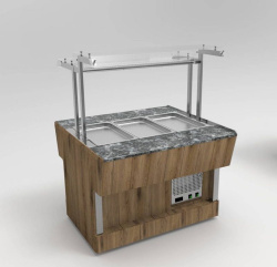 Прилавок холодильный (шведский стол островной) Refettorio RС42S (каменная столешница)(на 3 GN1/1)