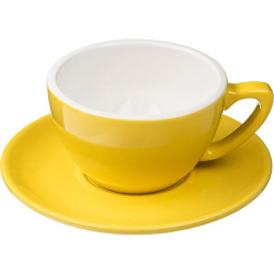 Чашка кофейная Doppio Пур-Амор  фарфор 200мл D97/50, H60, L125мм, желт., белый