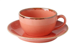 Блюдце фарфоровое Porland Seasons для кофейной чашки 16 см. оранжевое.